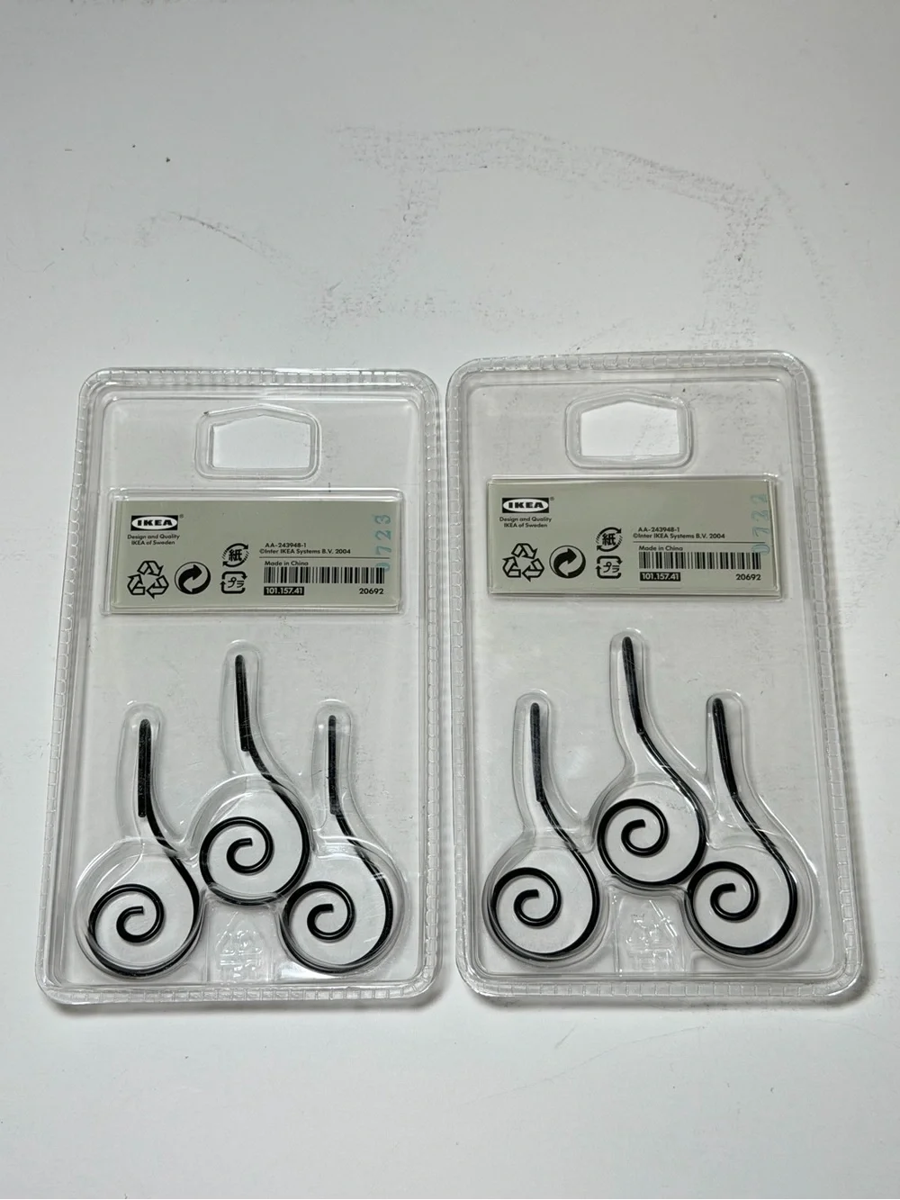 Lot of 2 New IKEA KROKEN Kitchen Hanging Note Paper Clips (Black)